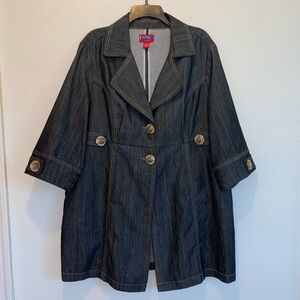 Westport Long Denim Jacket Dark Wash 18/20W